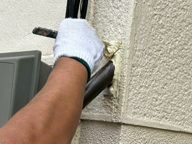 手すり取り合い　塗装